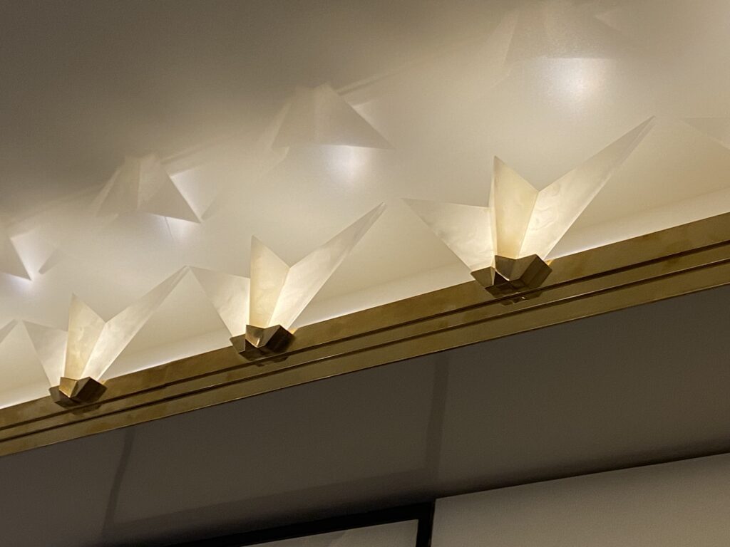 White onyx bird light fixture